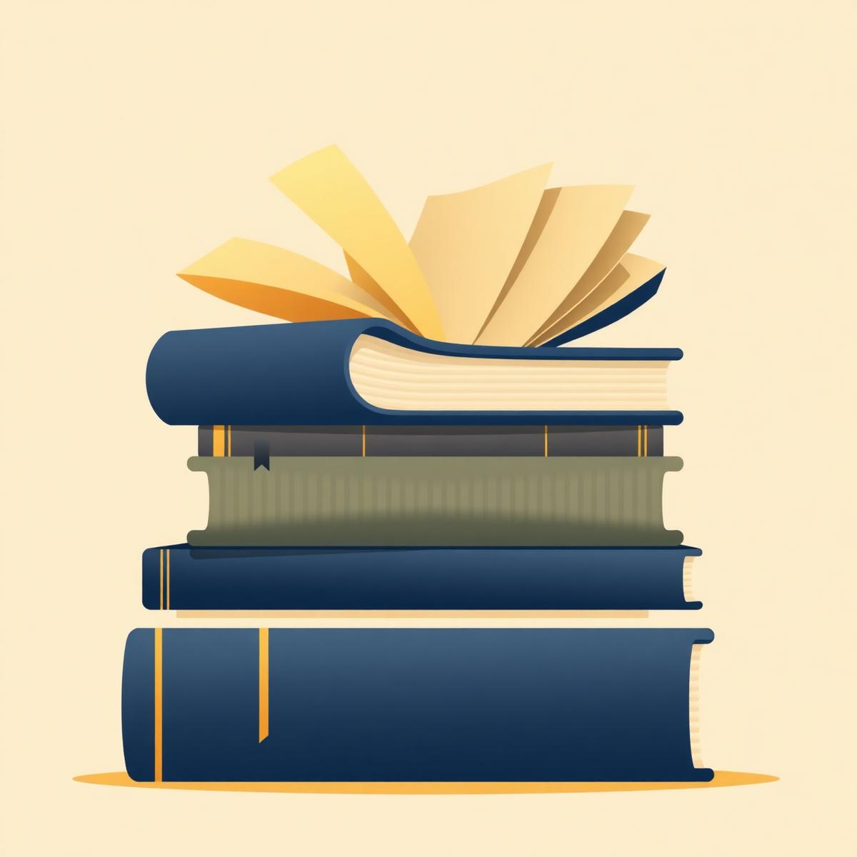 Ilustrasi tumpukan buku Gui Publishing
